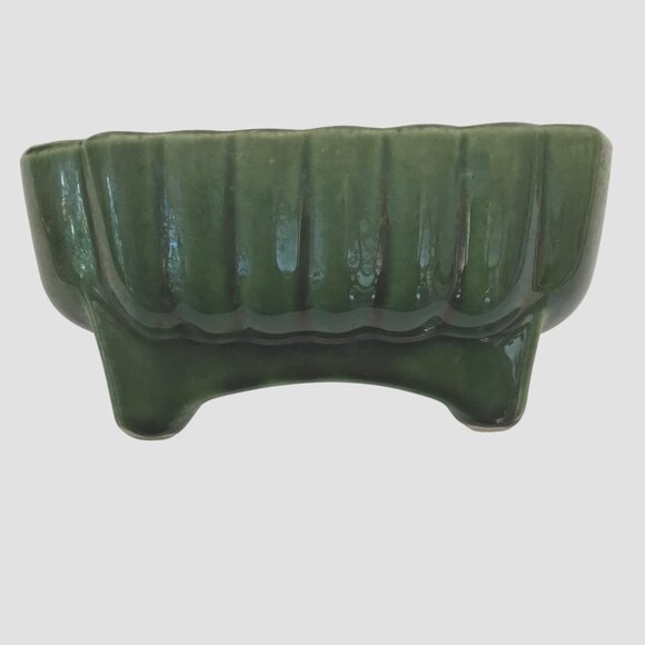 VTG UPCO Ungemach Pottery Co 370 USA Green 6" Ceramic Planter Original Label MCM - Picture 3 of 9
